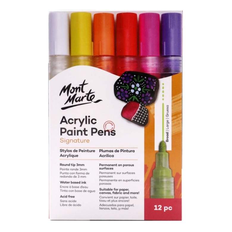Acrylic Paint Pens Set 12 Broad Tip