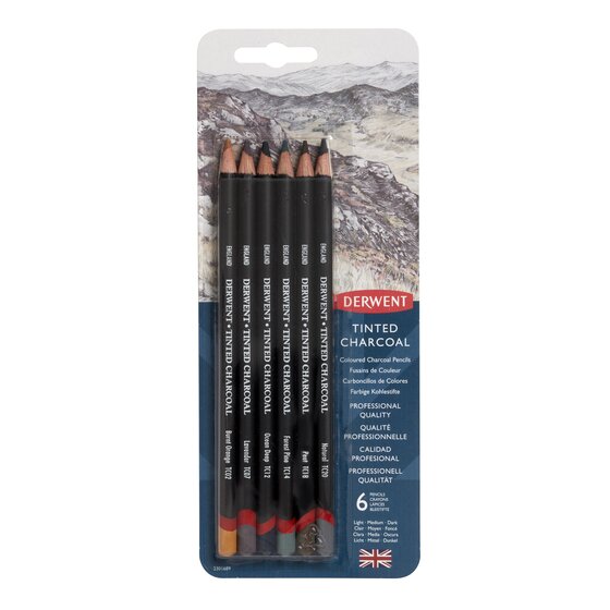 Derwent Tinted Charcoal Pencil Set 6pcs