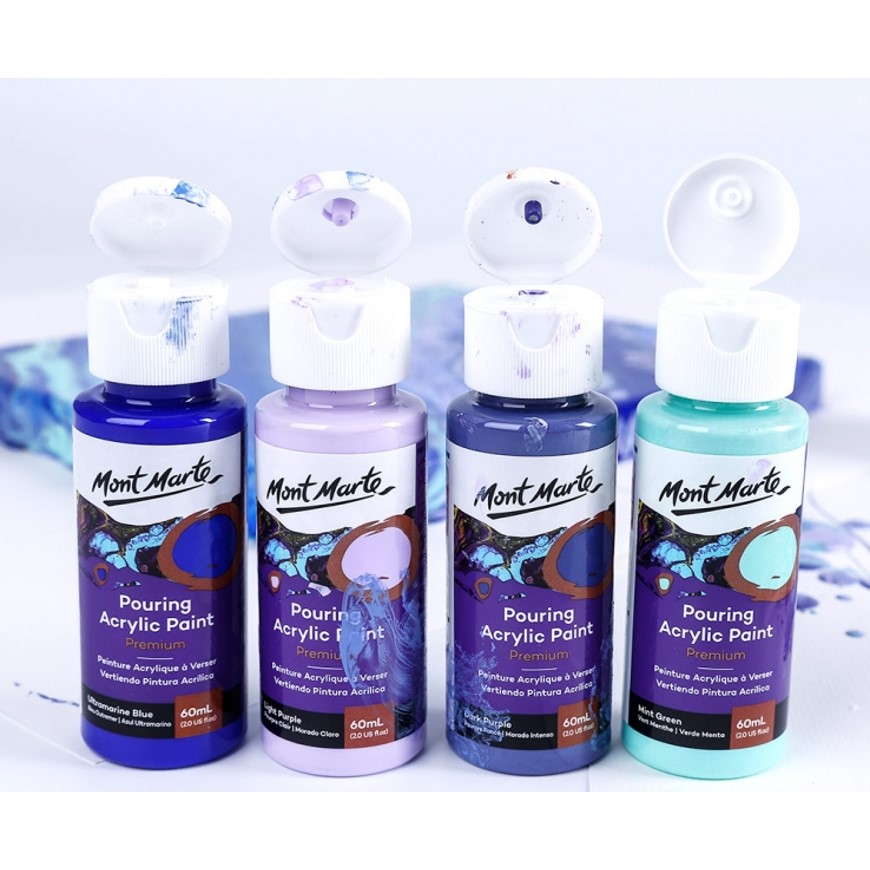 Pouring Acrylic Paint 60ml 4pc Set - Ethereal