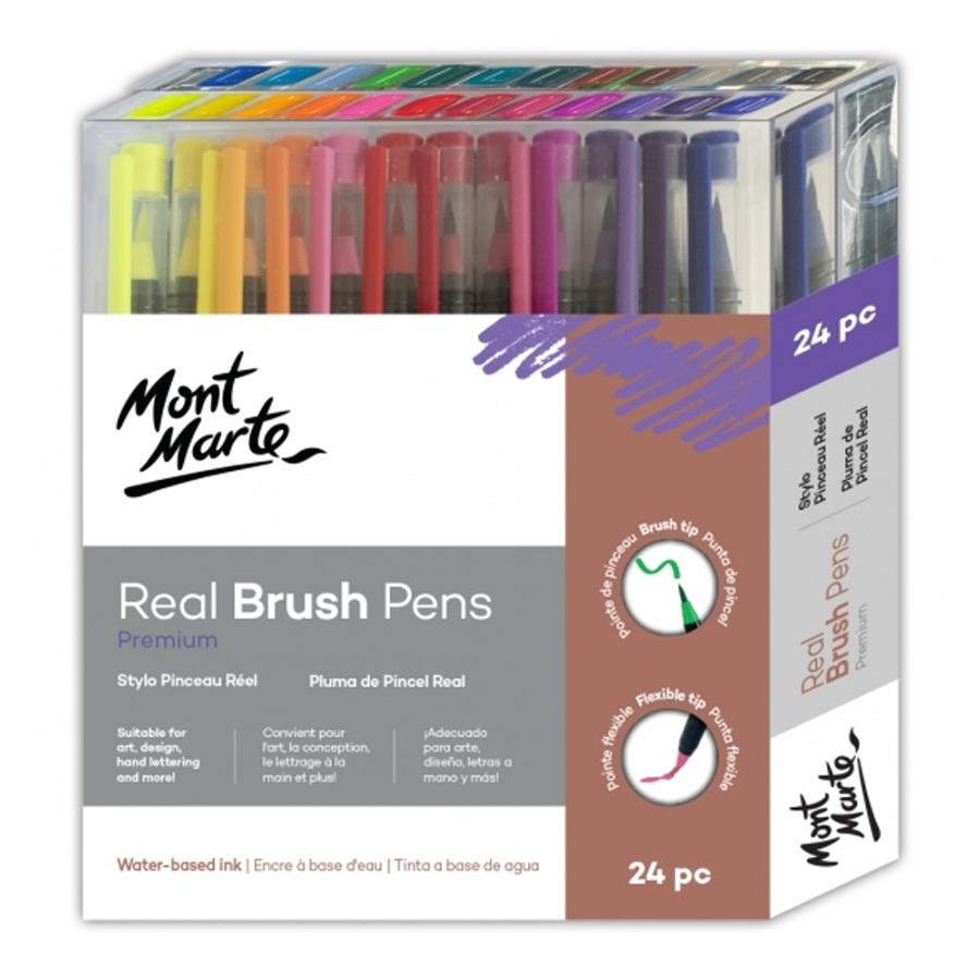 Water-Based Ink Real Brush Pens 24pcs