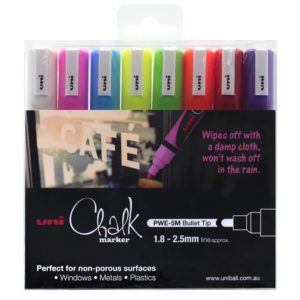 uni Chalk Marker Bullet Tip Set of 8