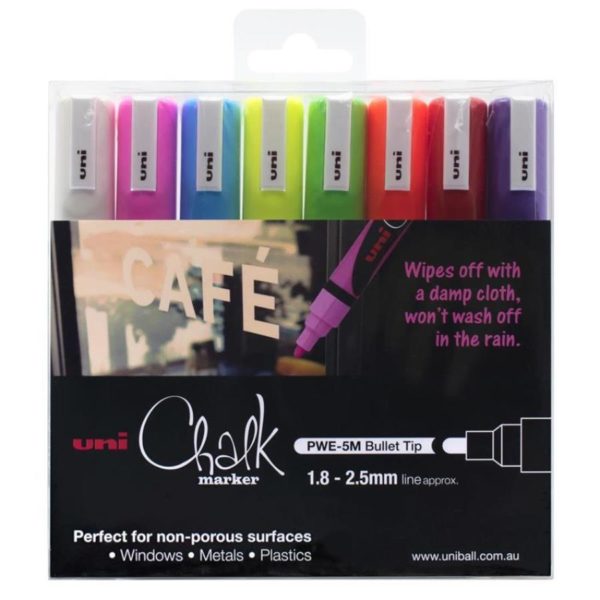 uni Chalk Marker Bullet Tip Set of 8
