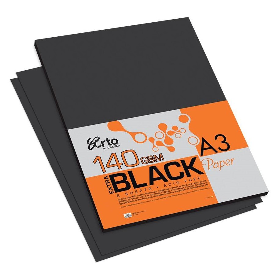 Arto Extra Black Paper 140gsm 10 sheets