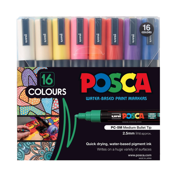 POSCA PC5M Set 16 Colours