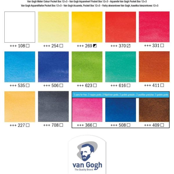 Van Gogh Pocket Box 12 + 3 Colour Swatches