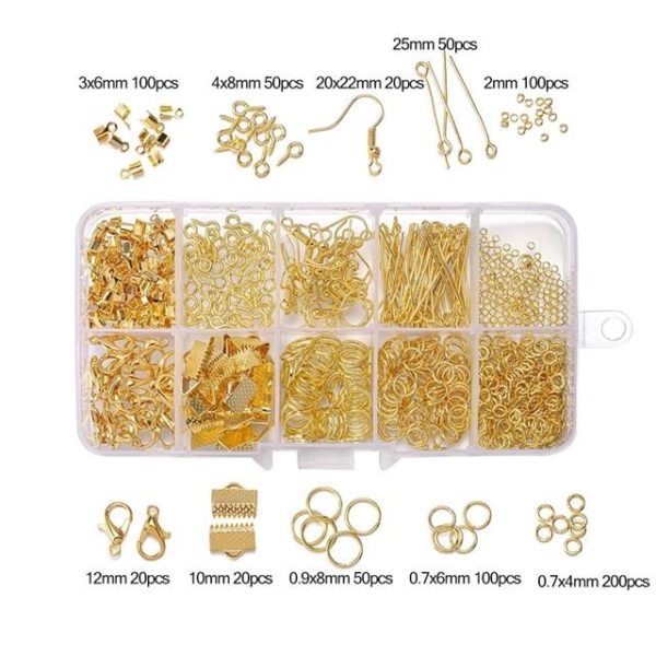 Gold Jewellery Findings Box Set 710pcs