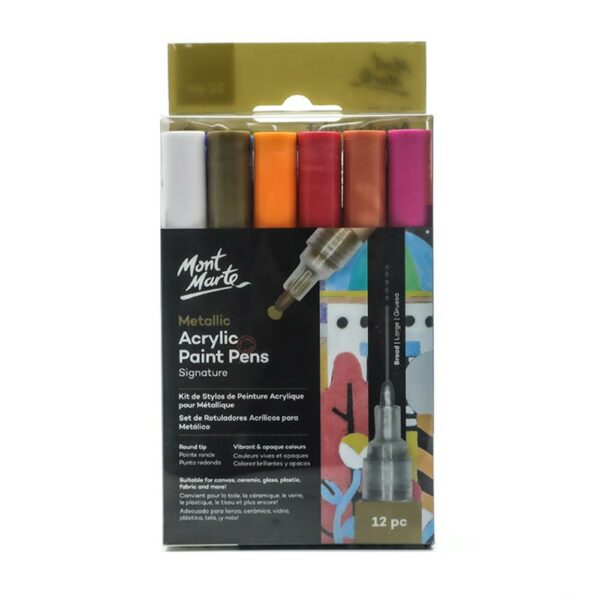 Metallic Acrylic Paint Pens set 12pc Mont Marte