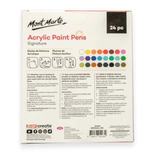 Acrylic Paint Pens Broad Tip 24 Set back